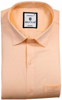 Bruttlyn Men Solid Casual Orange Shirt