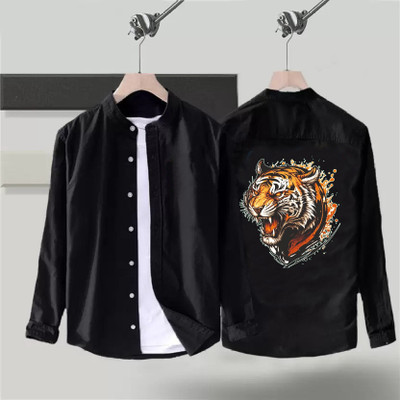 VRSS Women Printed Casual Black Shirt
