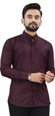NIVICK Men Solid Formal Maroon Shirt