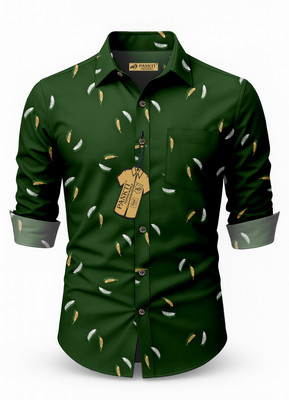 MJENTERPRISE Men Printed Casual Green Shirt
