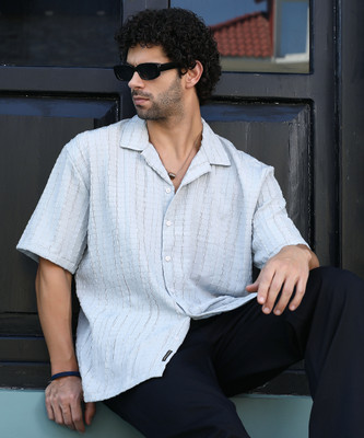 CAMPUS SUTRA Men Self Design Casual Grey Shirt