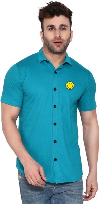 Lawful Casual Men Solid Casual Light Green Shirt