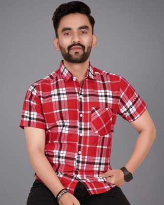 METRONAUT Men Printed Casual Red Shirt