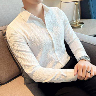 JEMI ENTERPRISE Men Self Design Formal White Shirt