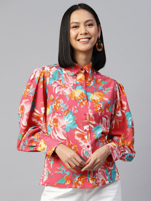PLUSS Women Printed Casual Multicolor Shirt