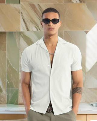 Abizzstore Retails Surat Men Self Design Casual White Shirt