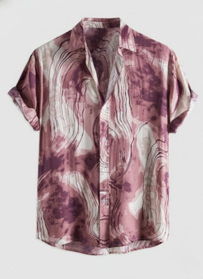 Leriya Fashion Men Printed Casual Purple Shirt