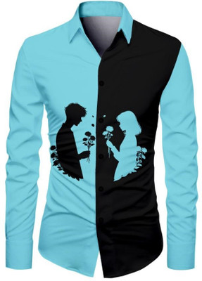 AviraEnterprise Men Printed Casual Light Blue Shirt