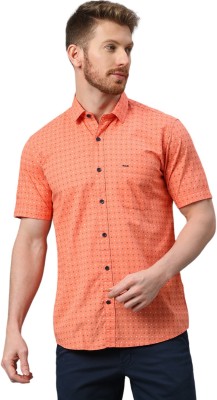 Klub Fox Men Printed Casual Orange, Black, White Shirt