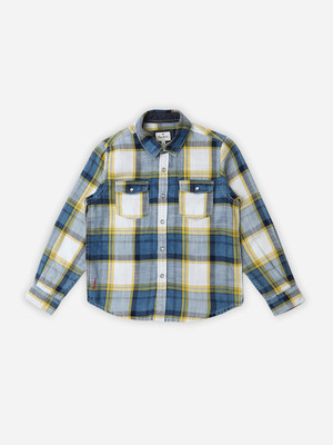 Pepe Jeans Boys Checkered Casual Blue Shirt