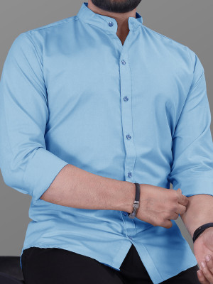 EyeBogler Men Solid Casual Light Blue Shirt