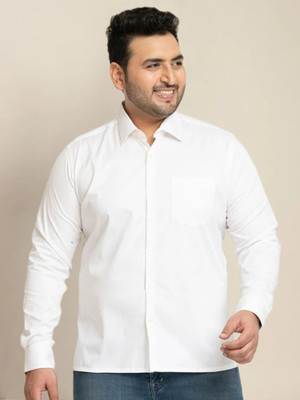METRONAUT PLUS Men Solid Casual White Shirt