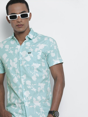 The Indian Garage Co. Men Floral Print Beach Wear Blue Shirt
