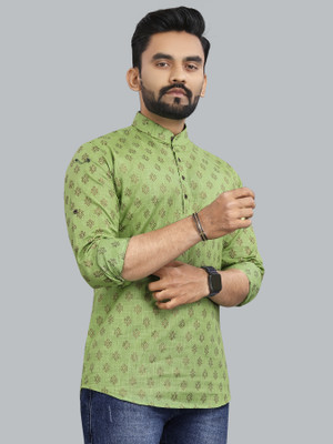 METRONAUT Men Printed Casual Green Shirt