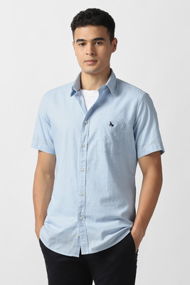 VAN HEUSEN Men Printed Casual Blue Shirt