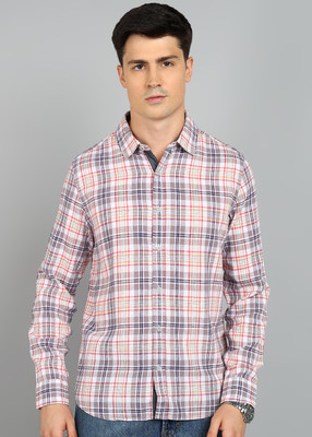 United Colors of Benetton Men Checkered Casual Khaki Shirt