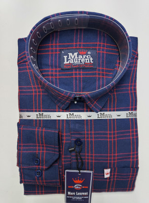 Ayansh Denix Men Solid Casual Dark Blue, Red Shirt