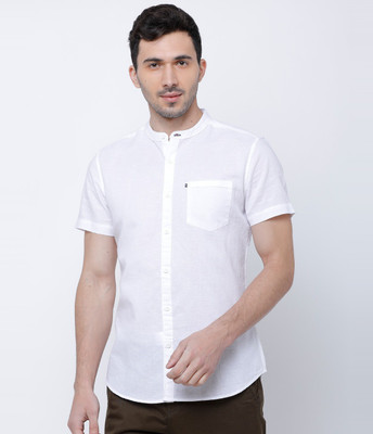 HIGHLANDER Men Solid Casual White Shirt