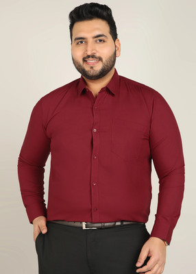 METRONAUT PLUS Men Solid Formal Maroon Shirt
