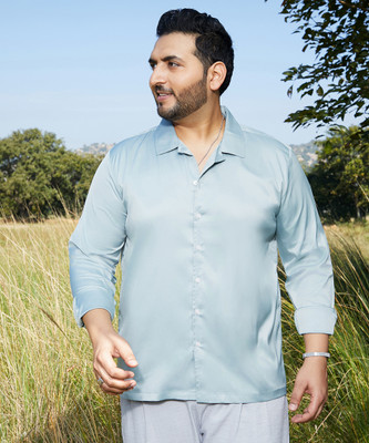 Instafab Plus Men Solid Casual Green Shirt