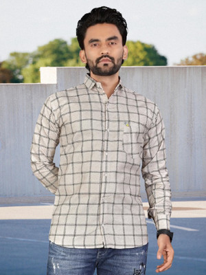 ALVIN ENTERPRISE Men Printed Casual Silver Shirt