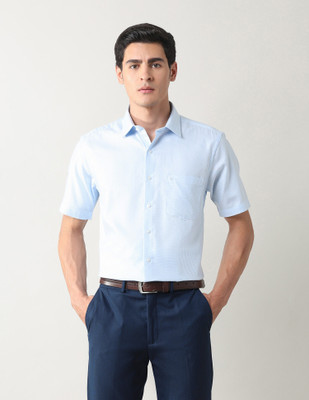 ARROW Men Solid Formal Blue Shirt
