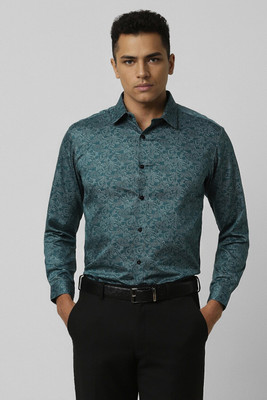 VAN HEUSEN Men Printed Formal Green, Black Shirt