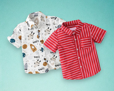 Sparrow ENTERPRISE Boys Printed, Striped Casual Multicolor Shirt