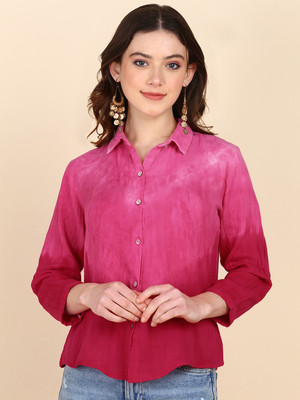 PinkTribe Women Dyed/Ombre Casual Multicolor Shirt