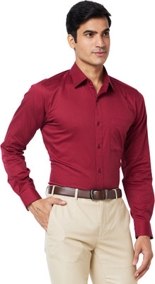 Raymond Men Solid Formal Maroon Shirt