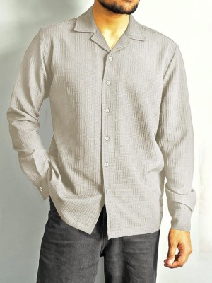 JENI JEMI ENTERPRISE Men Self Design Casual Grey Shirt