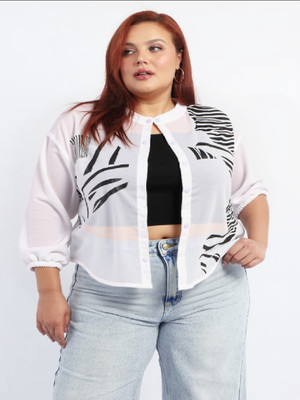 PP Vastram Women Printed Casual White Shirt