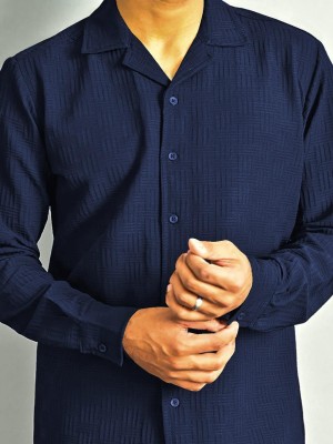 KHODAL ENTERPRISE Men Checkered Casual Blue Shirt