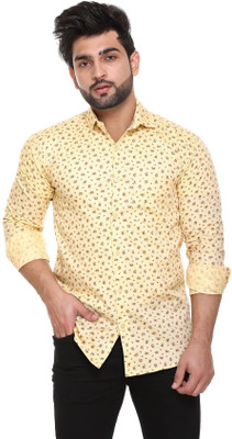 BLACK BLINK Men Printed Casual Yellow Shirt