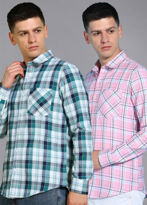 Moda Rapido Men Checkered Casual Multicolor Shirt(Pack of 2)