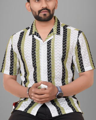 METRONAUT Men Self Design Casual Light Green Shirt