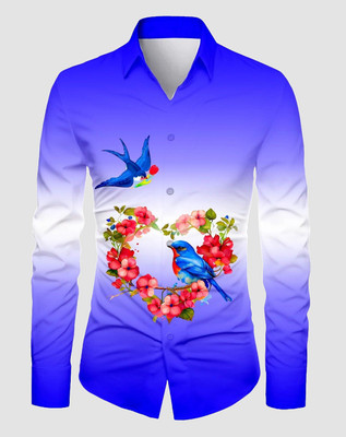 AviraEnterprise Men Printed Casual Blue Shirt