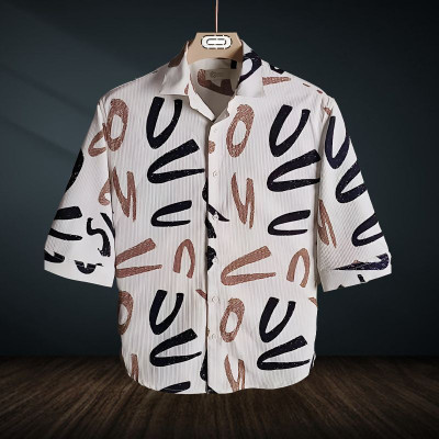 KRISHNA FASHIION TREND Men Striped Casual Orange Shirt