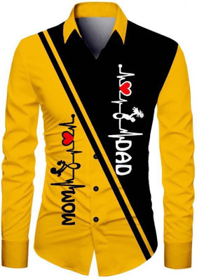 HERIN ENTERPRISE Men Printed Casual Yellow Shirt