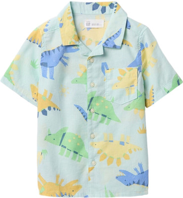 GAP Boys Printed Casual Light Blue Shirt