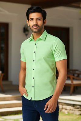 RAREMARK Men Solid Formal Light Green Shirt