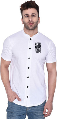 tfurnish Men Printed Casual White Shirt