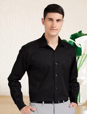 Vilantra Fashion Men Solid Casual Black Shirt
