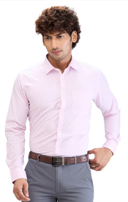 PARK AVENUE Men Checkered Formal Red Shirt