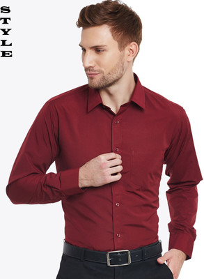 Vastram Enterprise Men Solid Formal Maroon Shirt