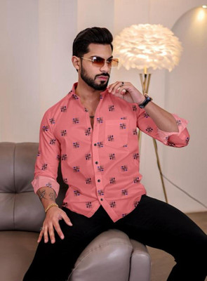 navdurgha Men Self Design Casual White Shirt