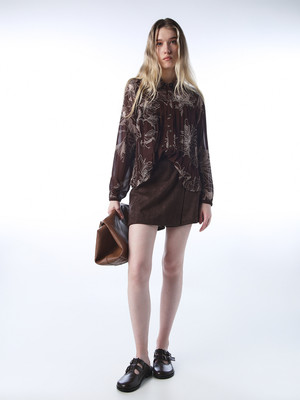 ONLY Women Printed Casual Brown Shirt