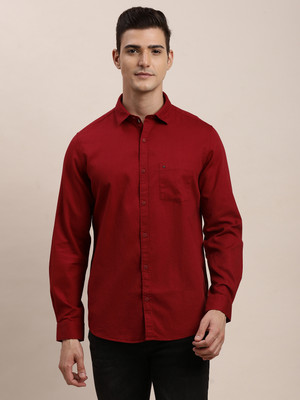 TURTLE Men Solid Casual Red Shirt