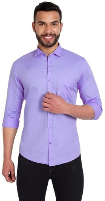 METRONAUT Men Solid Casual Purple Shirt