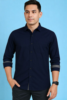LAXMI TRENDING Men Solid Casual Blue Shirt